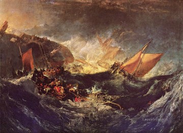 Turner Painting - El naufragio de un barco de transporte Romantic Turner